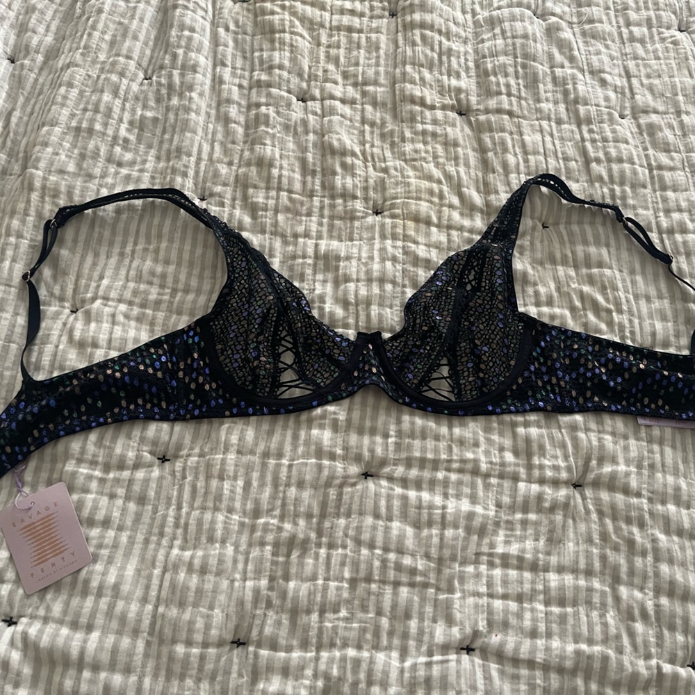 NWT Savage x Fenty Disco Lace Up Unlined Bra